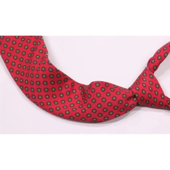 Petronius 1926 Red/Green Floral Knit Wool-Silk Necktie Tie - Picture 1 of 6